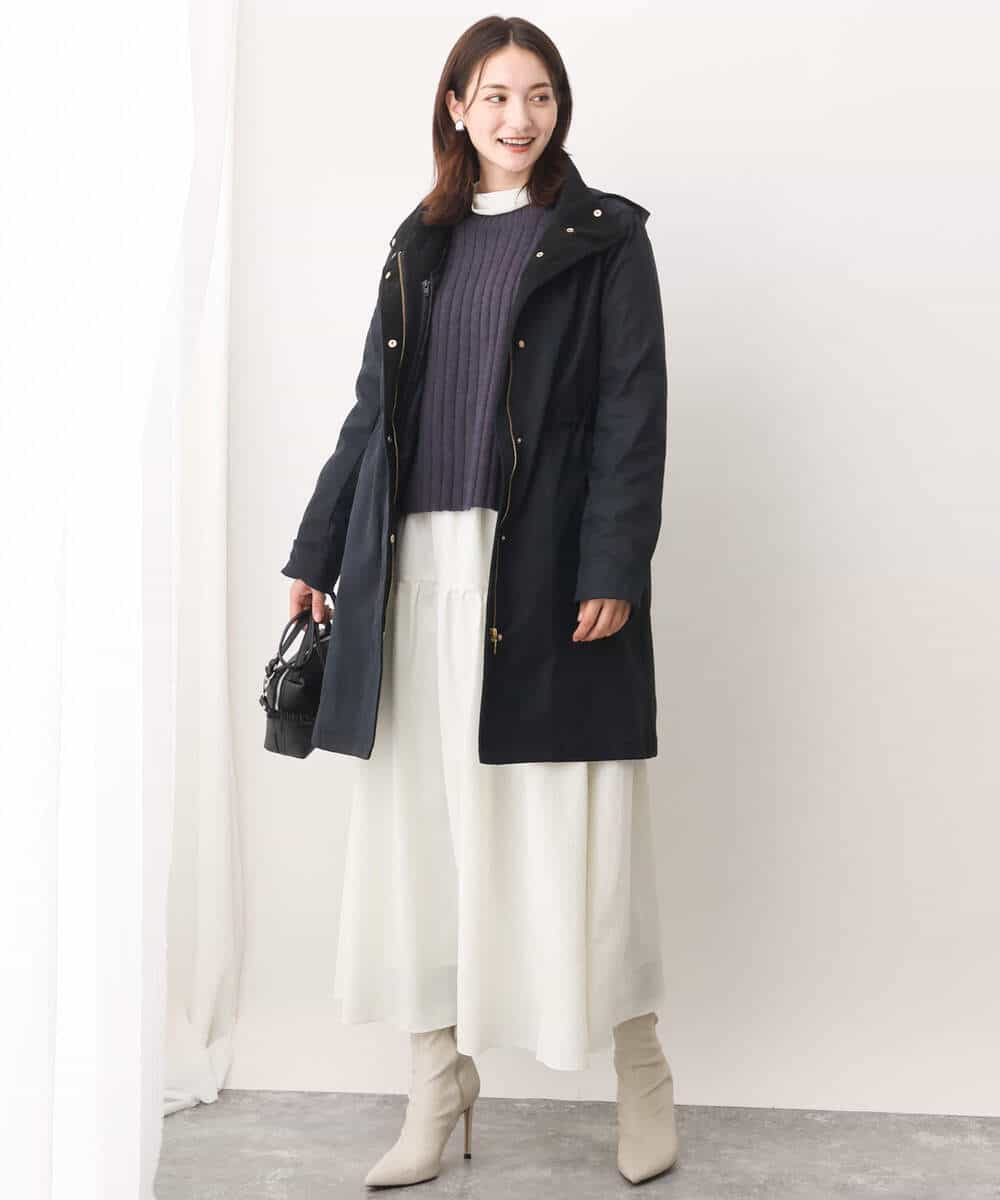 FKFAV53140 MK MICHEL KLEIN(MK ミッシェルクラン) ボタンスリーブショート丈ニット/洗える ブルー