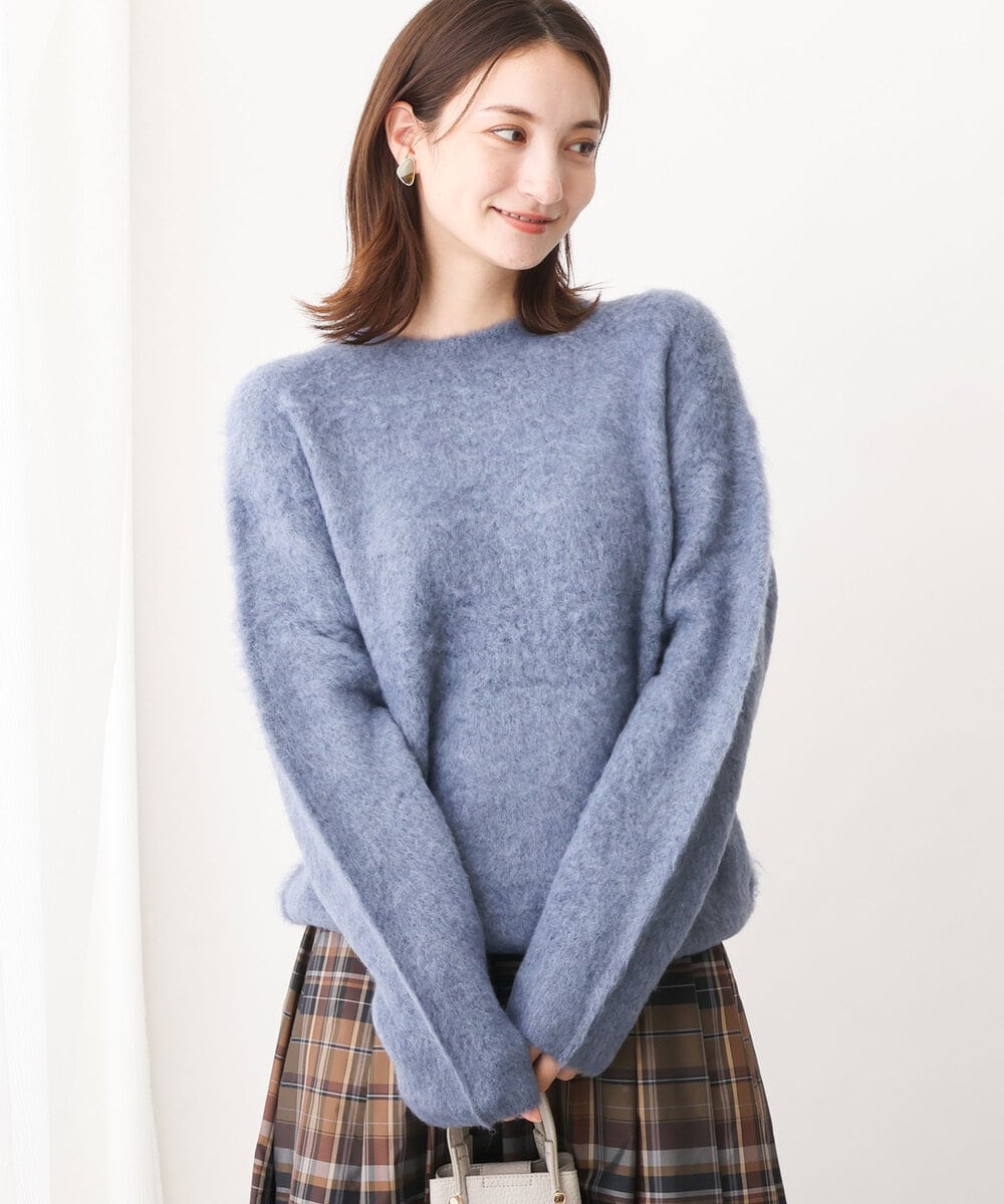 FKFAV53170 MK MICHEL KLEIN(MK ミッシェルクラン) ふわふわカラーニット/洗える ブルー