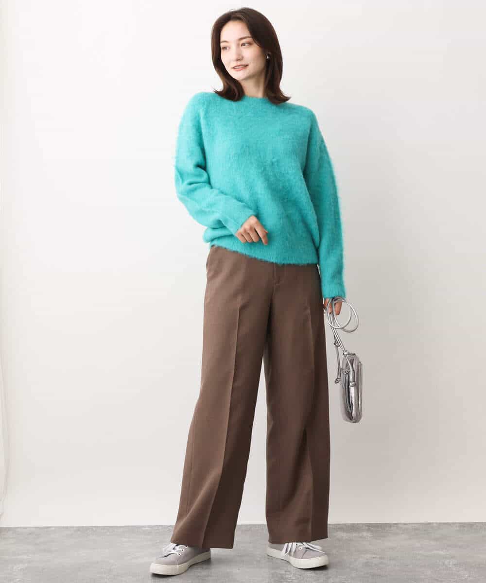 FKFAV53170 MK MICHEL KLEIN(MK ミッシェルクラン) ふわふわカラーニット/洗える ブルー