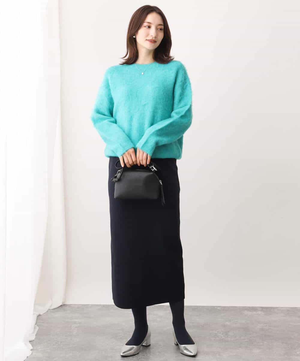 FKFAV53170 MK MICHEL KLEIN(MK ミッシェルクラン) ふわふわカラーニット/洗える ブルー
