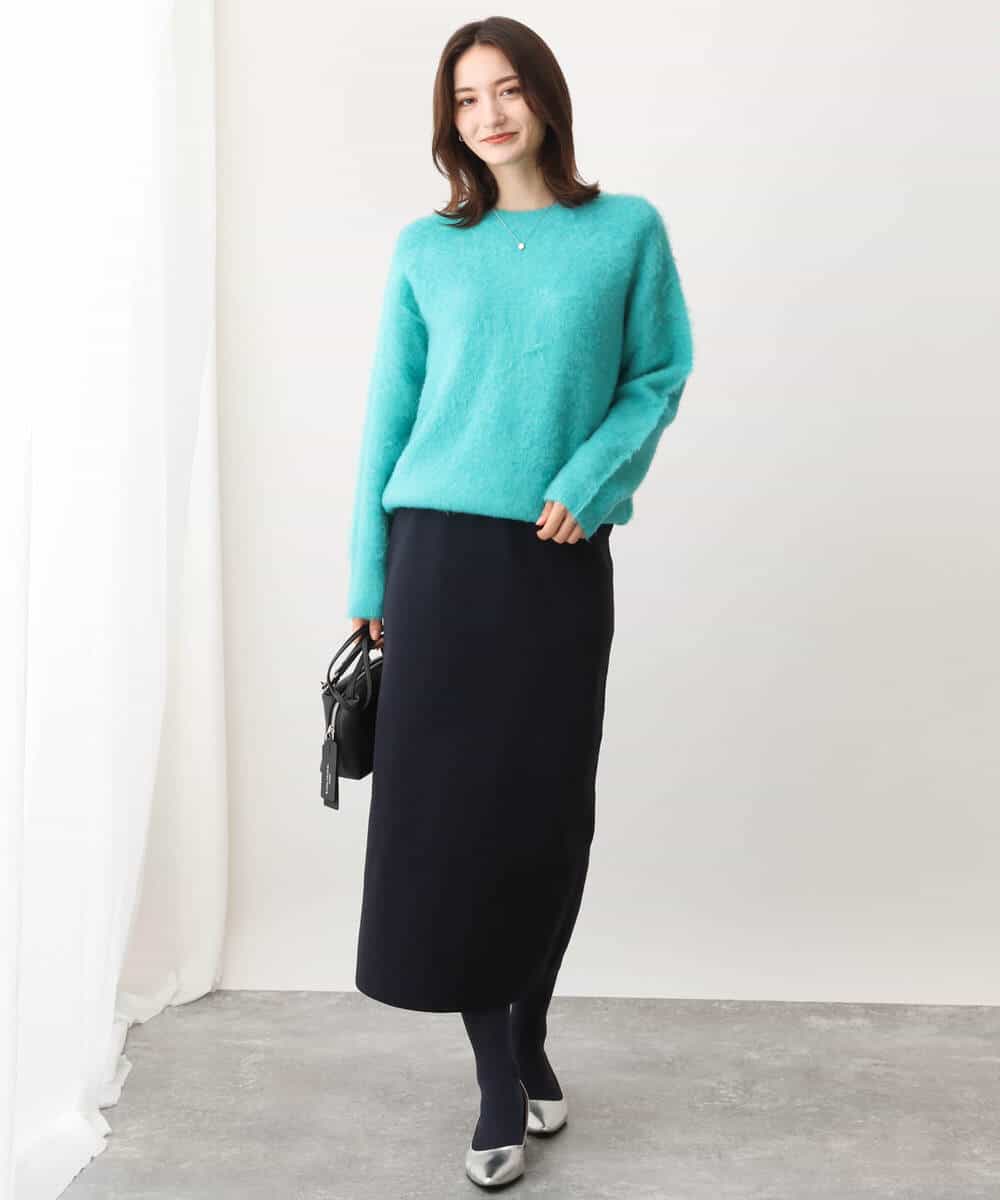 FKFAV53170 MK MICHEL KLEIN(MK ミッシェルクラン) ふわふわカラーニット/洗える ブルー