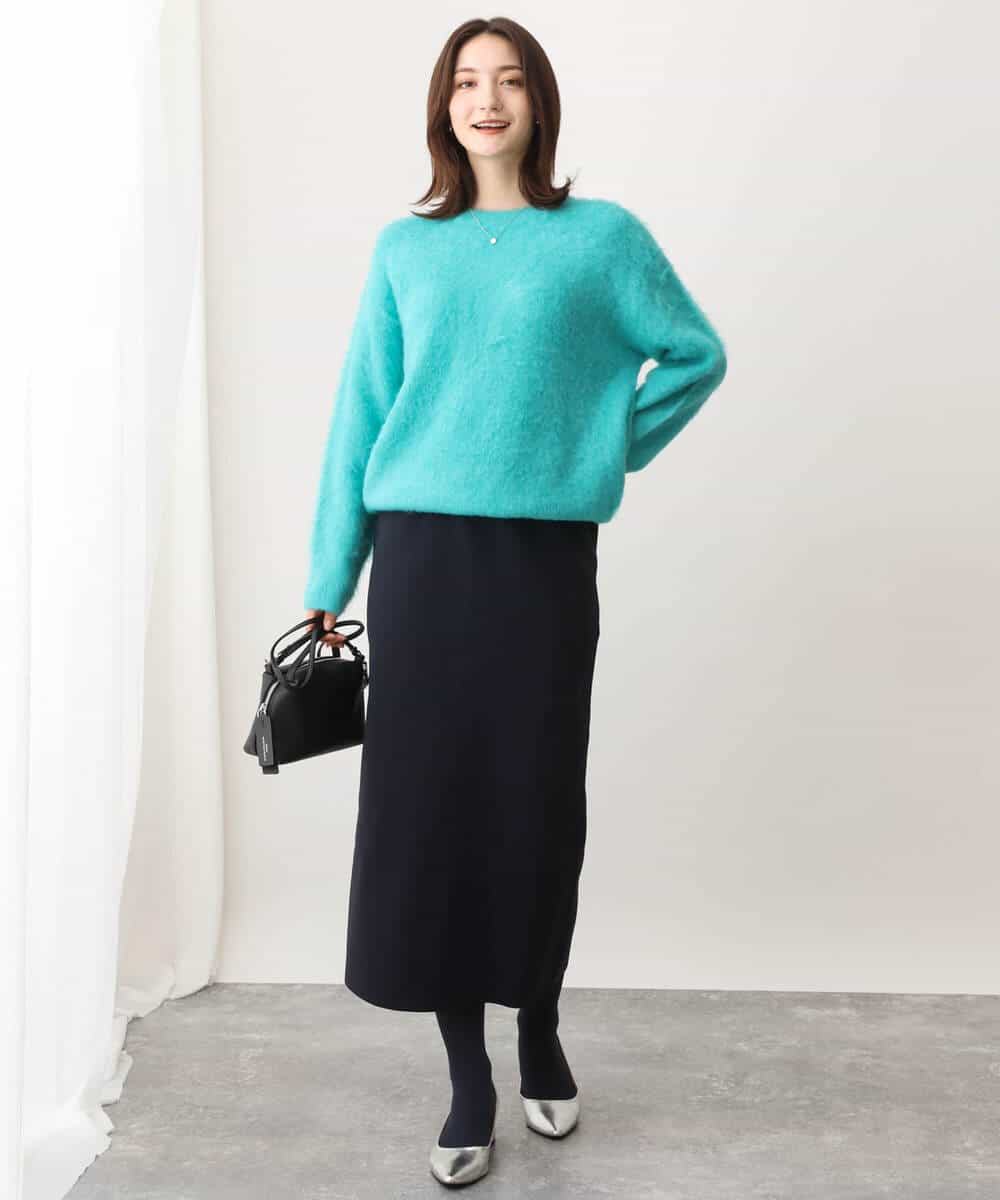 FKFAV53170 MK MICHEL KLEIN(MK ミッシェルクラン) ふわふわカラーニット/洗える ブルー