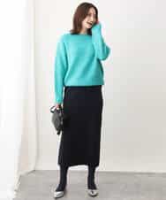 FKFAV53170 MK MICHEL KLEIN(MK ミッシェルクラン) ふわふわカラーニット/洗える ブルー