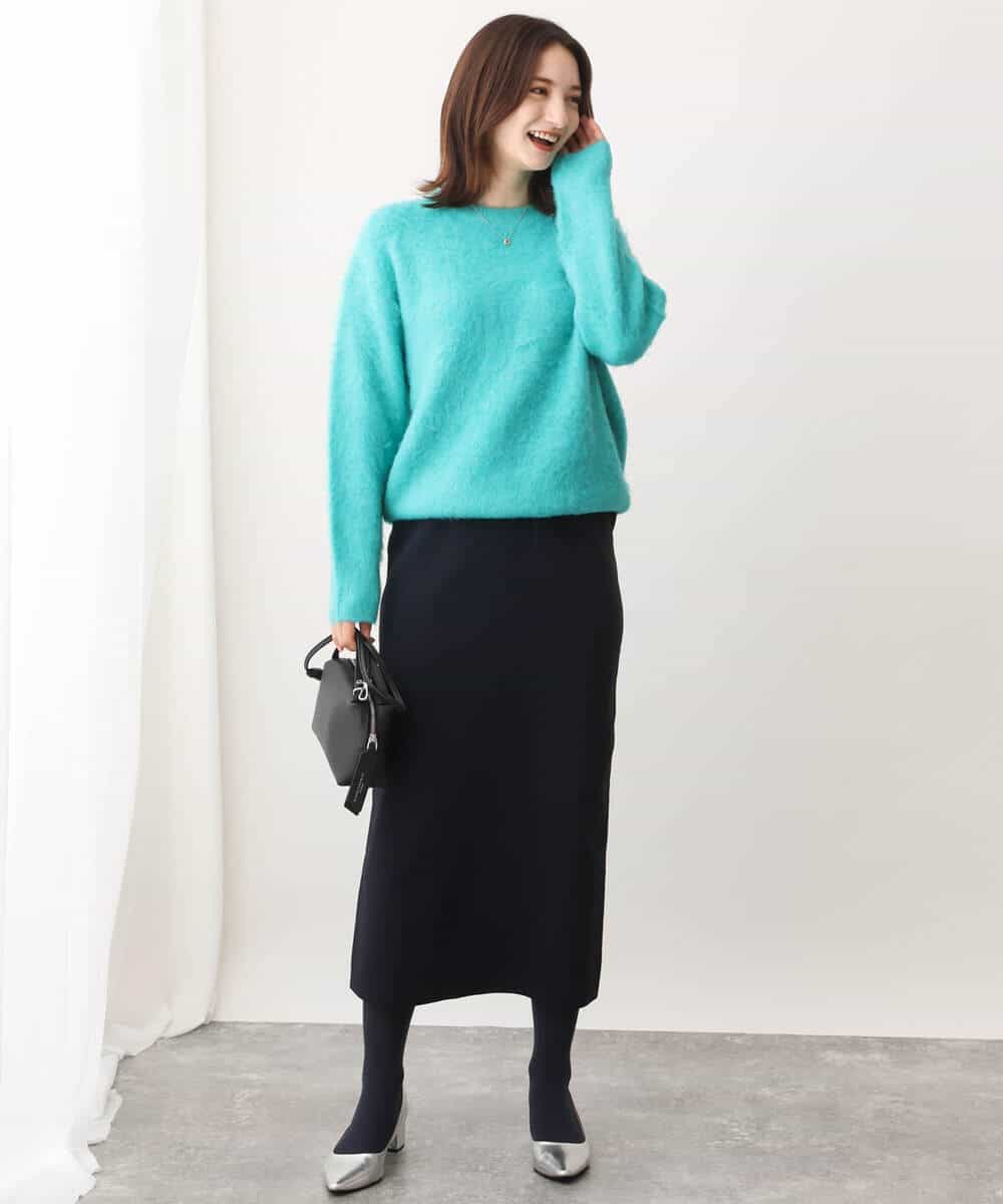 FKFAV53170 MK MICHEL KLEIN(MK ミッシェルクラン) ふわふわカラーニット/洗える ブルー