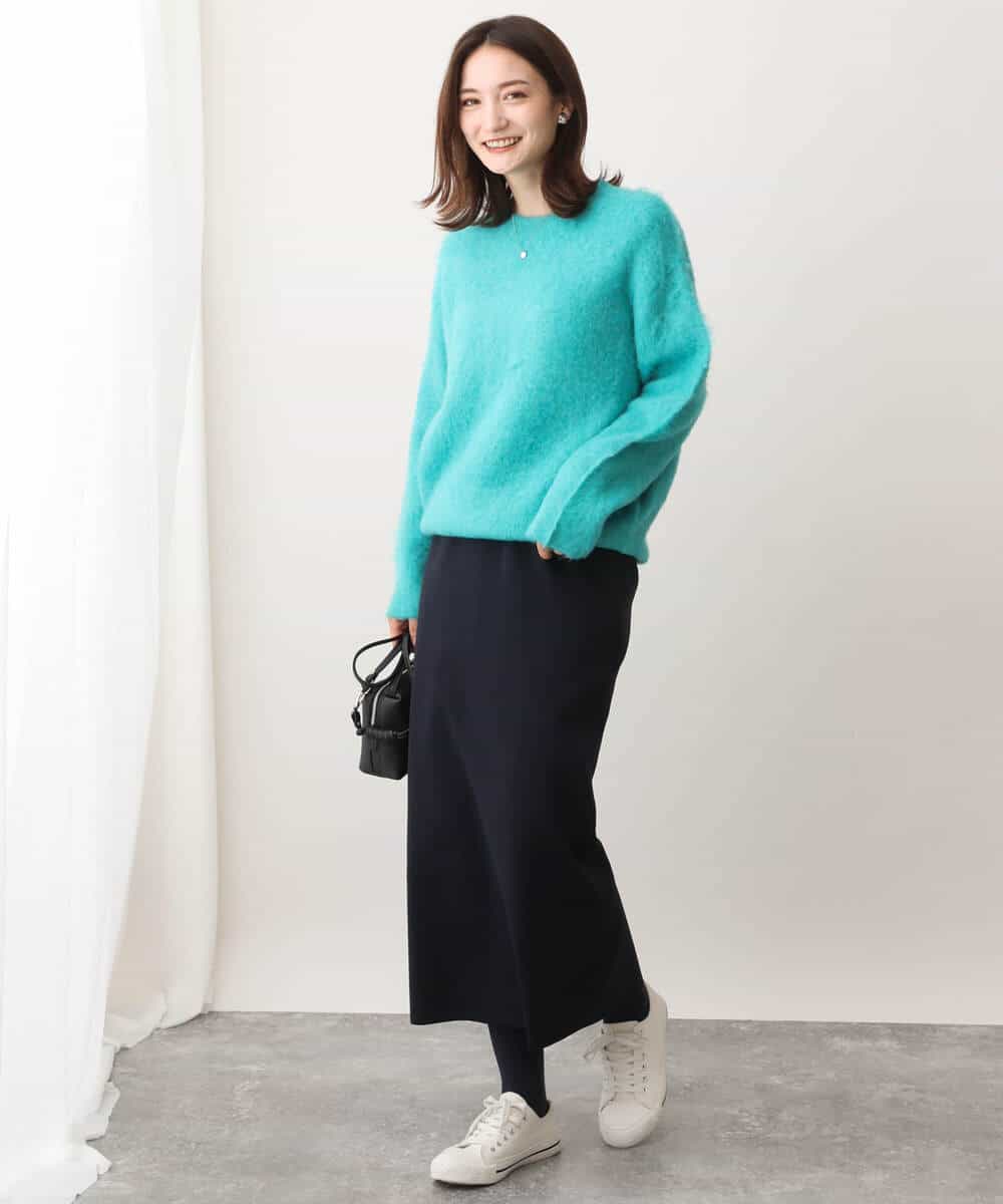 FKFAV53170 MK MICHEL KLEIN(MK ミッシェルクラン) ふわふわカラーニット/洗える ブルー