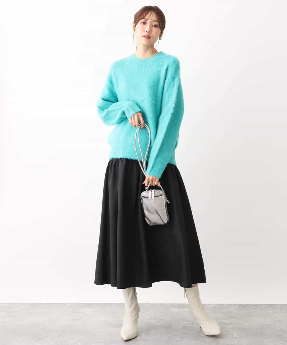 FKFAV53170 MK MICHEL KLEIN(MK ミッシェルクラン) ふわふわカラーニット/洗える ブルー
