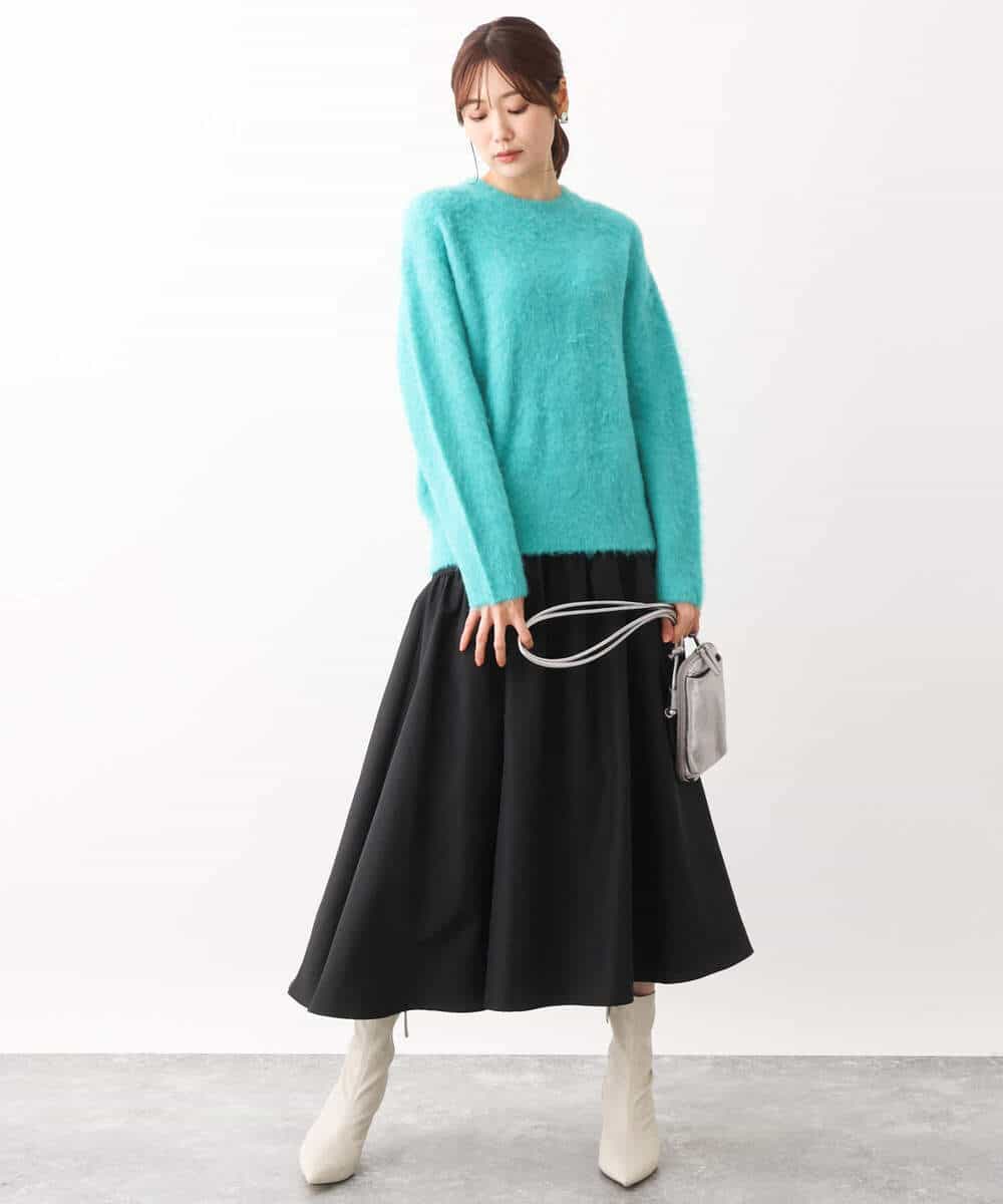 FKFAV53170 MK MICHEL KLEIN(MK ミッシェルクラン) ふわふわカラーニット/洗える ブルー