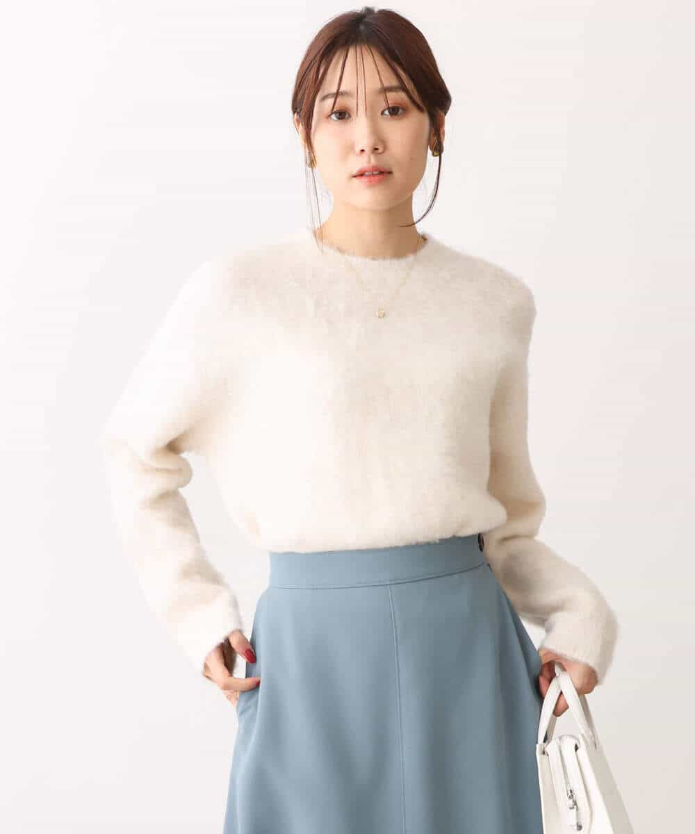FKFAV53170 MK MICHEL KLEIN(MK ミッシェルクラン) ふわふわカラーニット/洗える ブルー