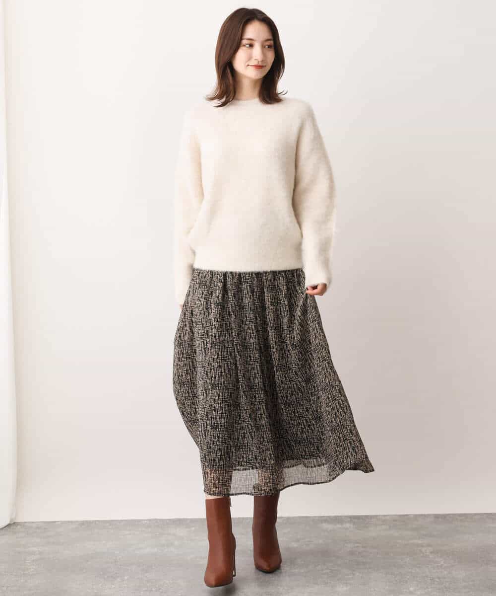 FKFAV53170 MK MICHEL KLEIN(MK ミッシェルクラン) ふわふわカラーニット/洗える ブルー