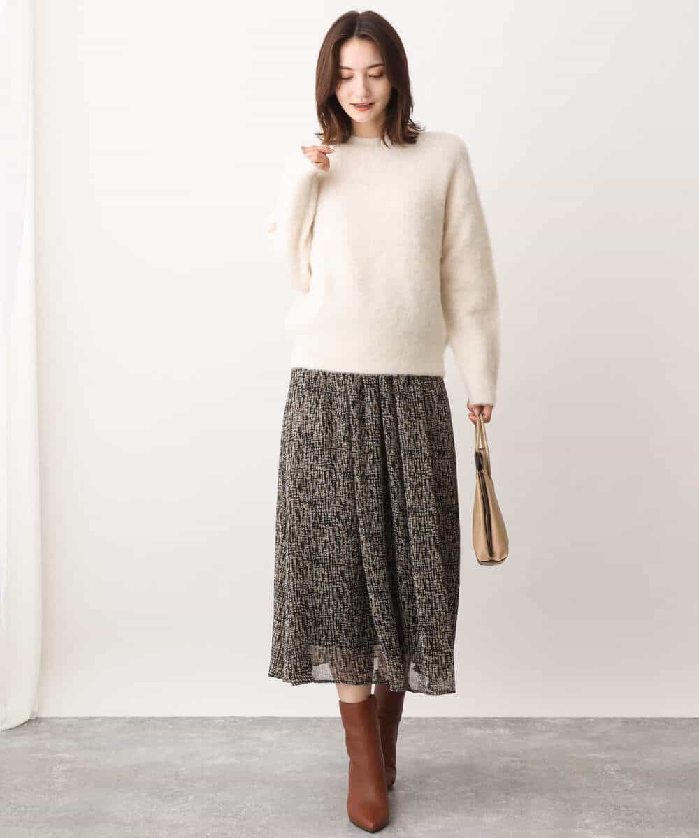 FKFAV53170 MK MICHEL KLEIN(MK ミッシェルクラン) ふわふわカラーニット/洗える ブルー