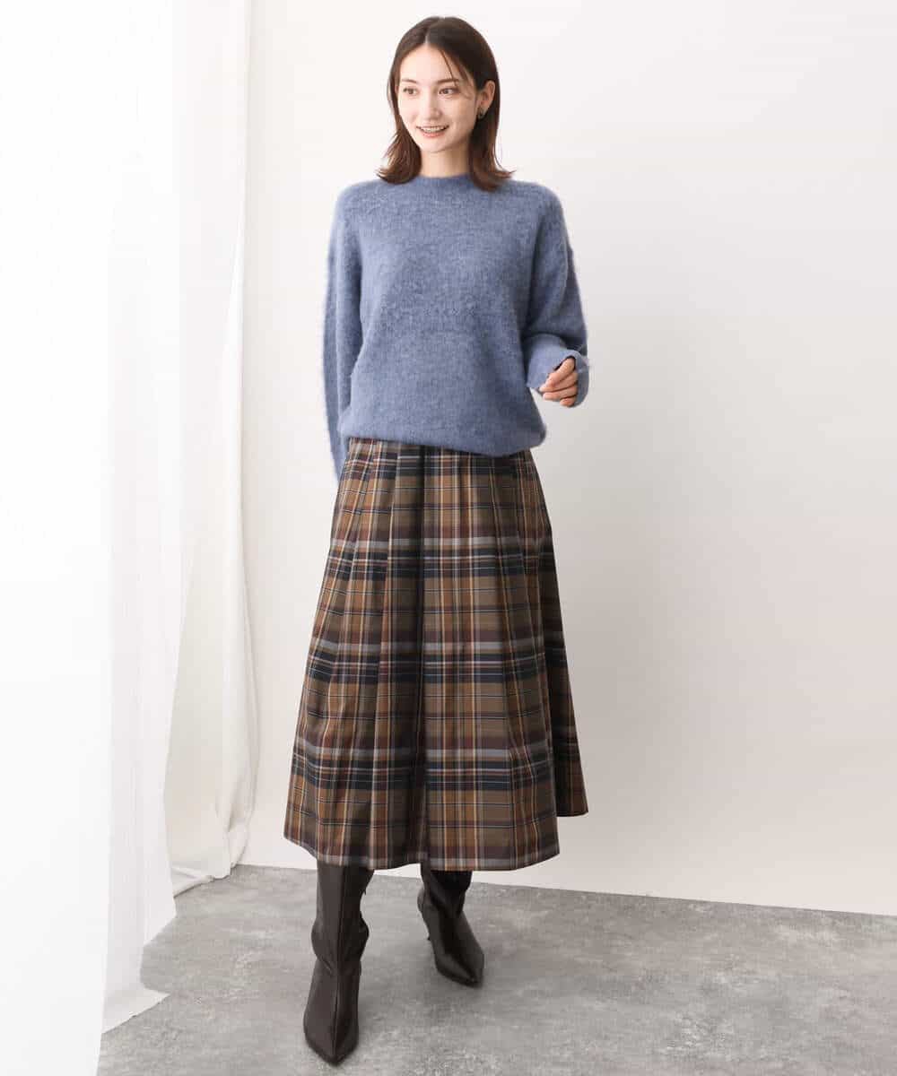 FKFAV53170 MK MICHEL KLEIN(MK ミッシェルクラン) ふわふわカラーニット/洗える ブルー