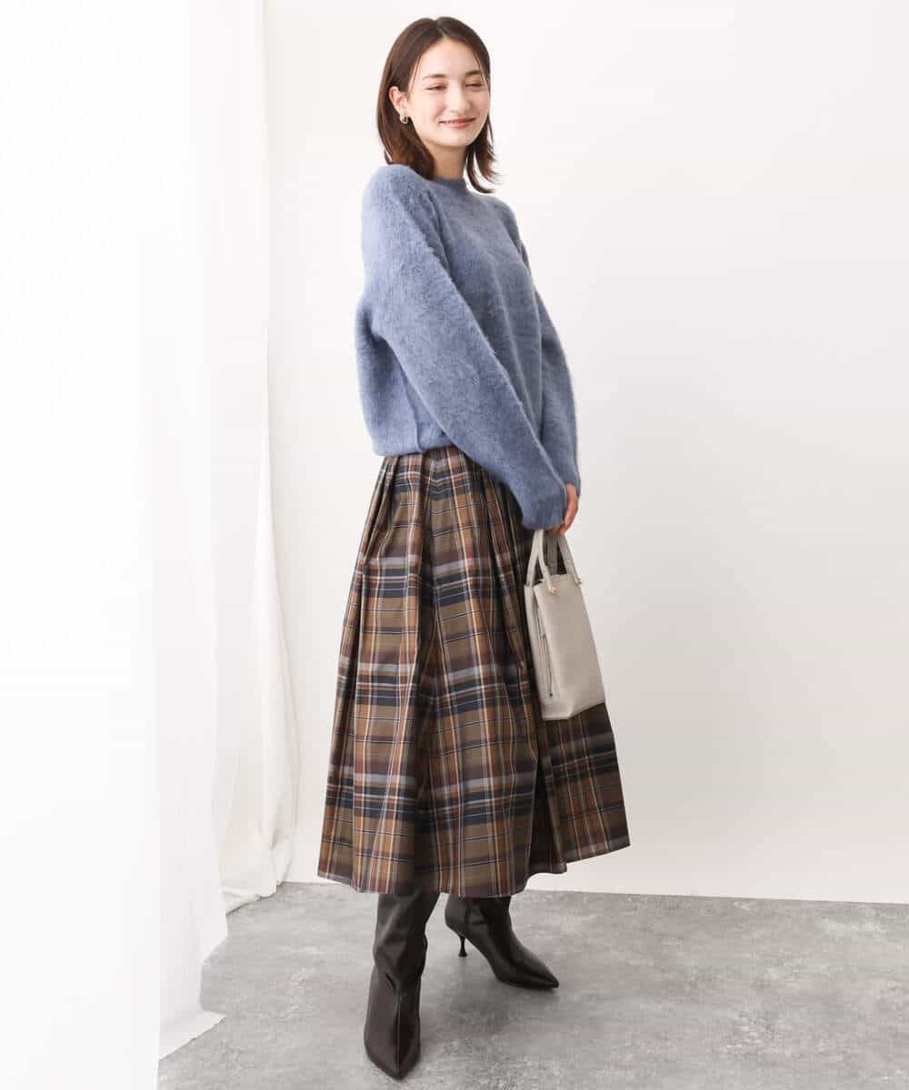 FKFAV53170 MK MICHEL KLEIN(MK ミッシェルクラン) ふわふわカラーニット/洗える ブルー