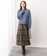 FKFAV53170 MK MICHEL KLEIN(MK ミッシェルクラン) ふわふわカラーニット/洗える ブルー