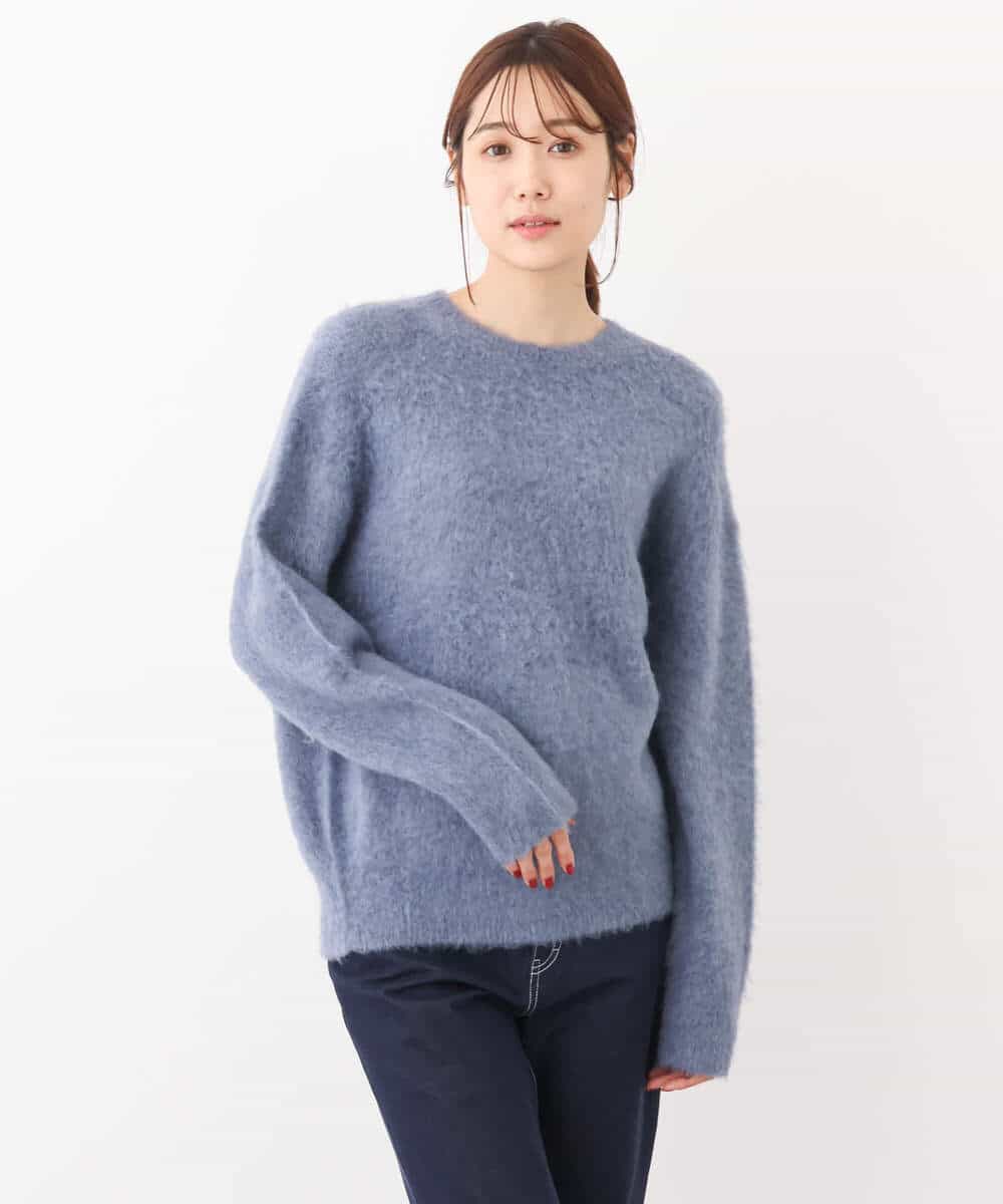 FKFAV53170 MK MICHEL KLEIN(MK ミッシェルクラン) ふわふわカラーニット/洗える ブルー