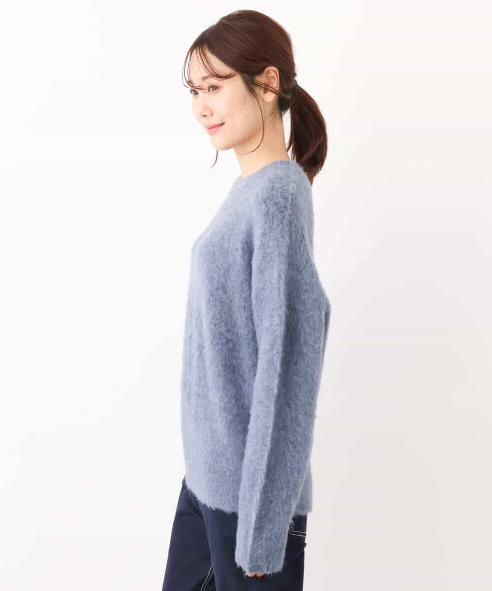 FKFAV53170 MK MICHEL KLEIN(MK ミッシェルクラン) ふわふわカラーニット/洗える ブルー