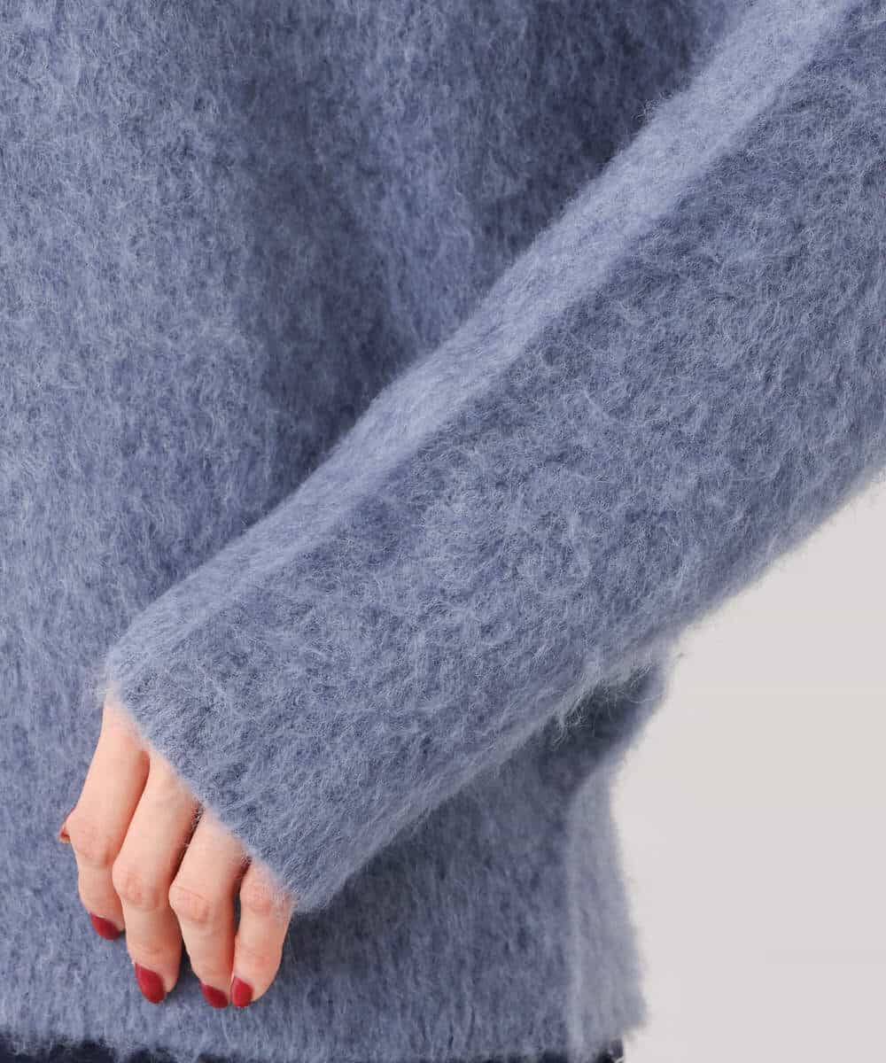 FKFAV53170 MK MICHEL KLEIN(MK ミッシェルクラン) ふわふわカラーニット/洗える ブルー