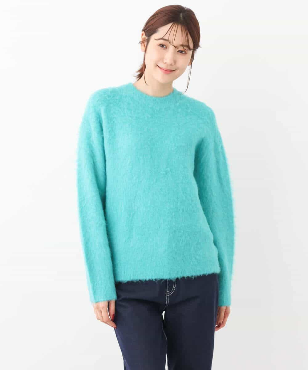 FKFAV53170 MK MICHEL KLEIN(MK ミッシェルクラン) ふわふわカラーニット/洗える ブルー