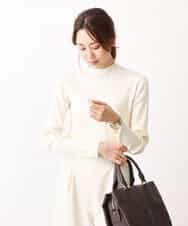 FKFAV54090 MK MICHEL KLEIN(MK ミッシェルクラン) モックネックリブニット/洗える ホワイト