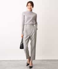 FKFAV54090 MK MICHEL KLEIN(MK ミッシェルクラン) モックネックリブニット/洗える グレー