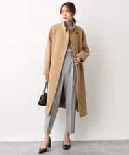 FKFAV54090 MK MICHEL KLEIN(MK ミッシェルクラン) モックネックリブニット/洗える グレー