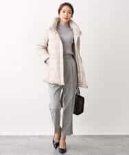 FKFAV54090 MK MICHEL KLEIN(MK ミッシェルクラン) モックネックリブニット/洗える グレー
