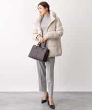 FKFAV54090 MK MICHEL KLEIN(MK ミッシェルクラン) モックネックリブニット/洗える グレー