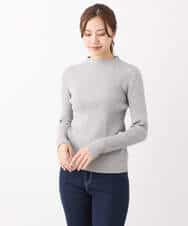 FKFAV54090 MK MICHEL KLEIN(MK ミッシェルクラン) モックネックリブニット/洗える グレー