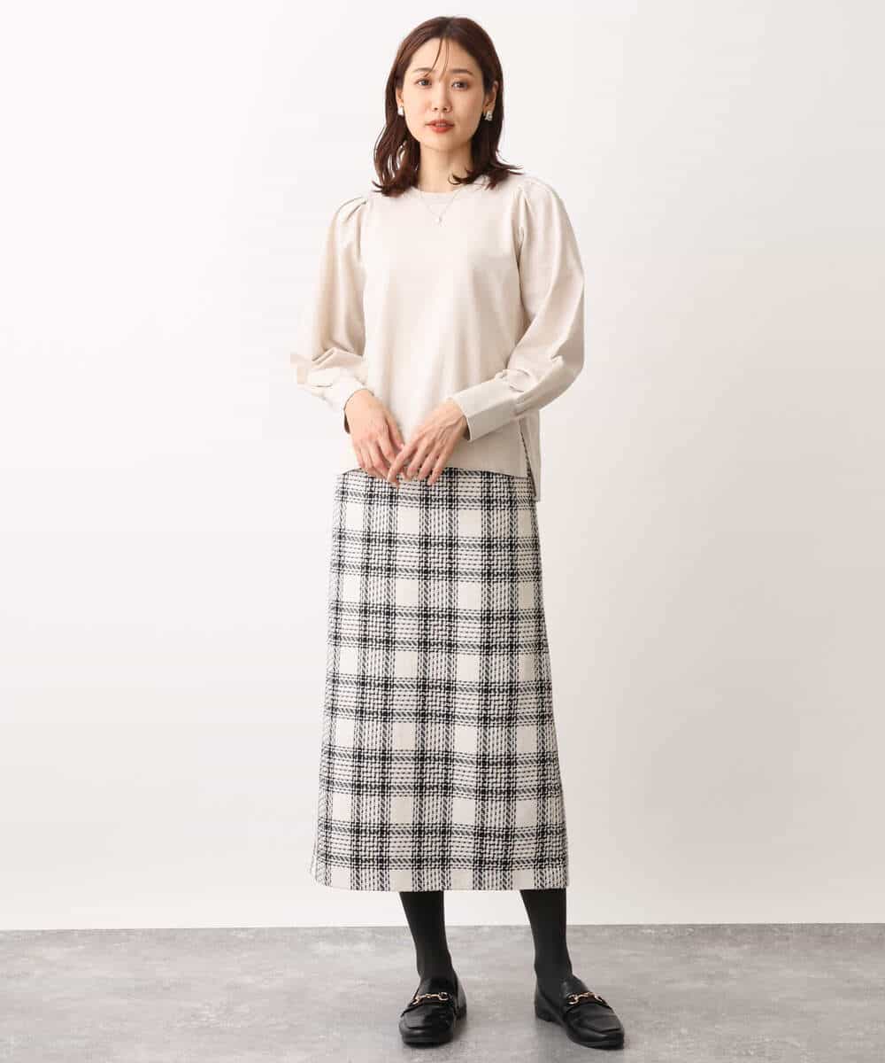 FKFAV55120 MK MICHEL KLEIN(MK ミッシェルクラン) ボリュームスリーブニット/洗える ラベンダー