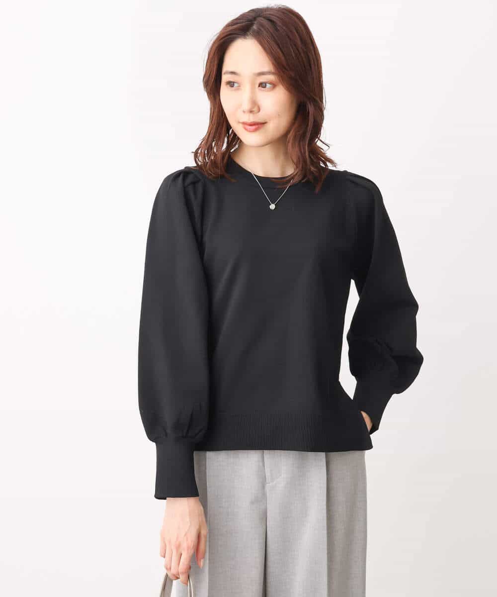 FKFAV55120 MK MICHEL KLEIN(MK ミッシェルクラン) ボリュームスリーブニット/洗える ラベンダー