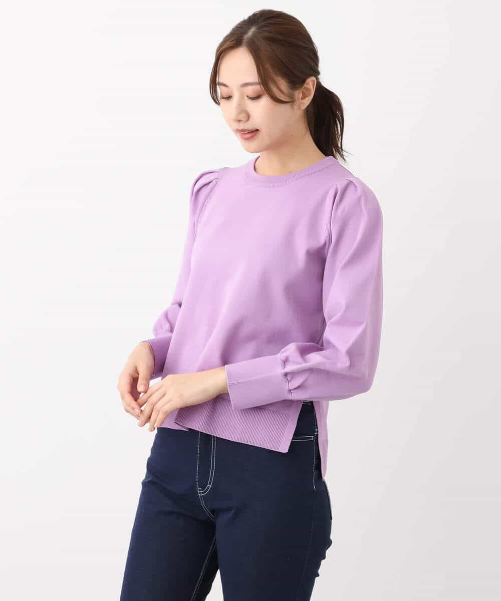 FKFAV55120 MK MICHEL KLEIN(MK ミッシェルクラン) ボリュームスリーブニット/洗える ラベンダー