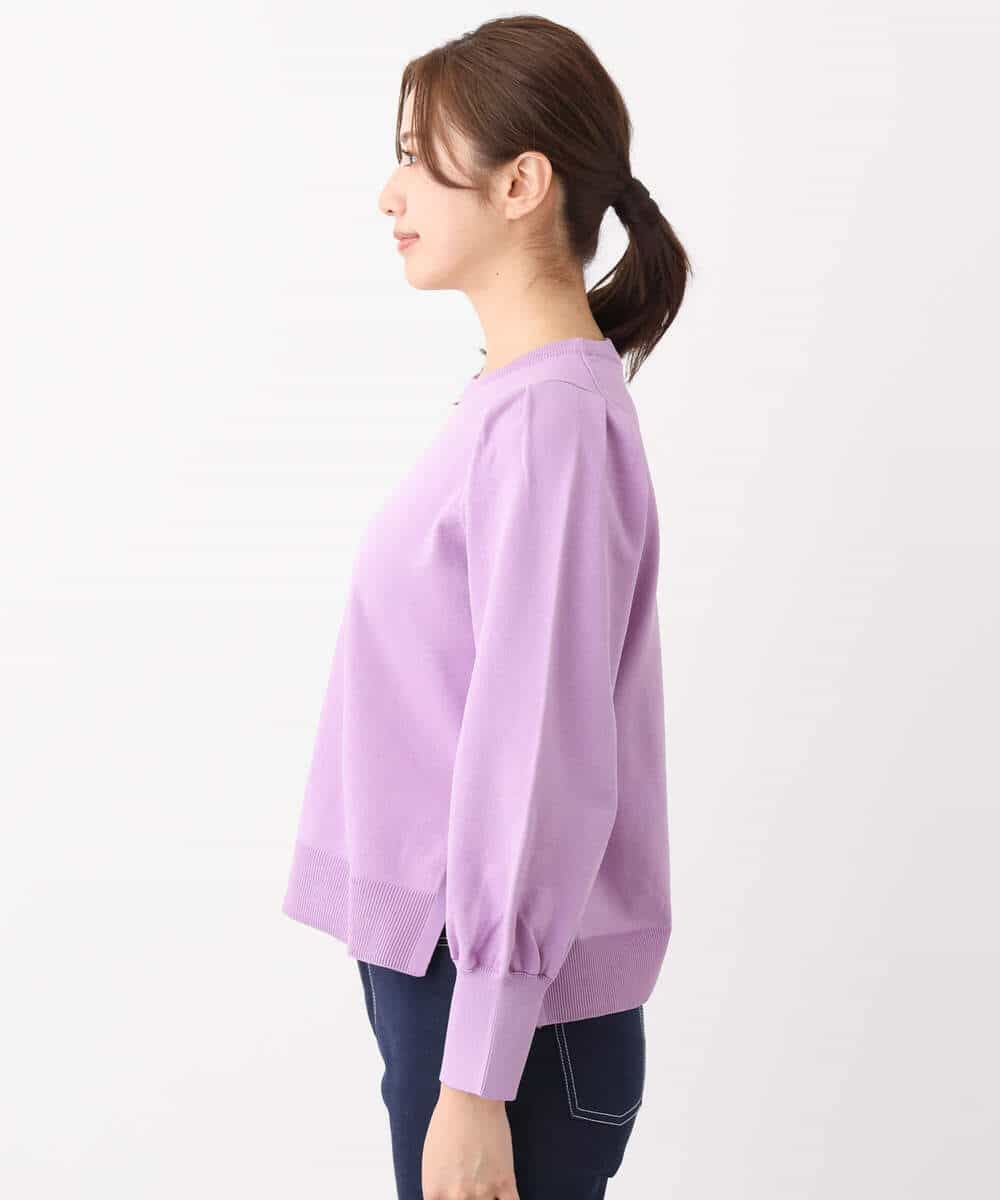 FKFAV55120 MK MICHEL KLEIN(MK ミッシェルクラン) ボリュームスリーブニット/洗える ラベンダー
