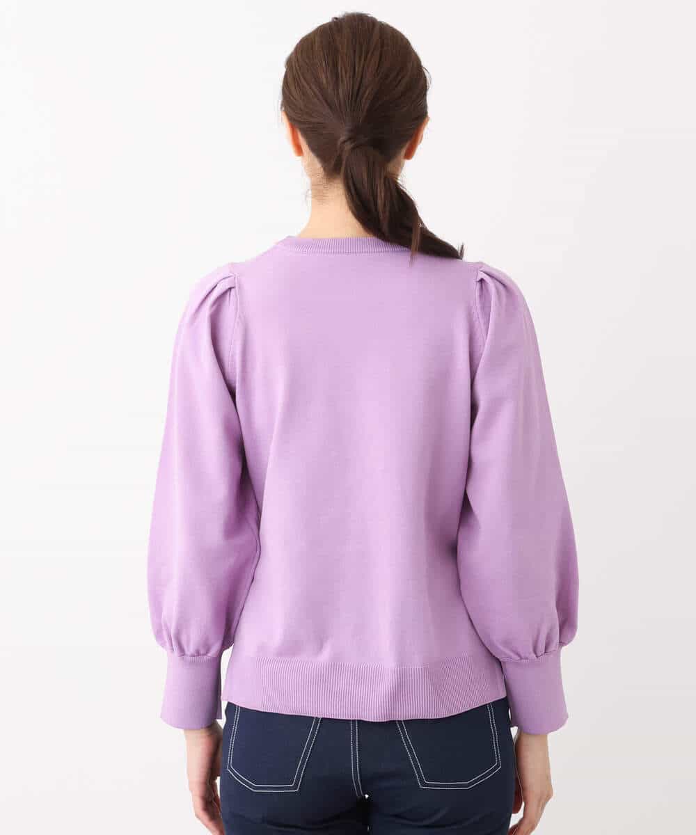 FKFAV55120 MK MICHEL KLEIN(MK ミッシェルクラン) ボリュームスリーブニット/洗える ラベンダー