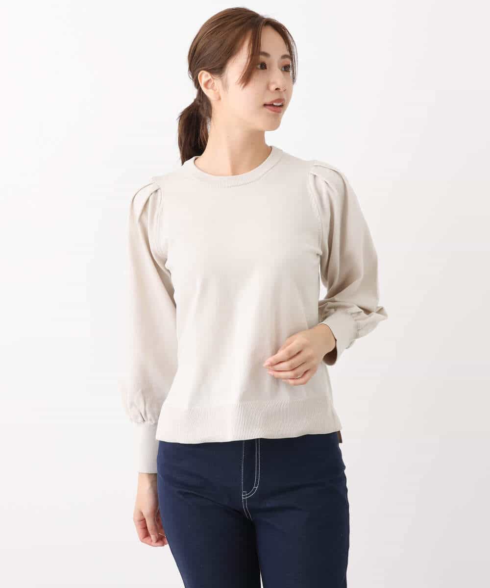 FKFAV55120 MK MICHEL KLEIN(MK ミッシェルクラン) ボリュームスリーブニット/洗える ラベンダー