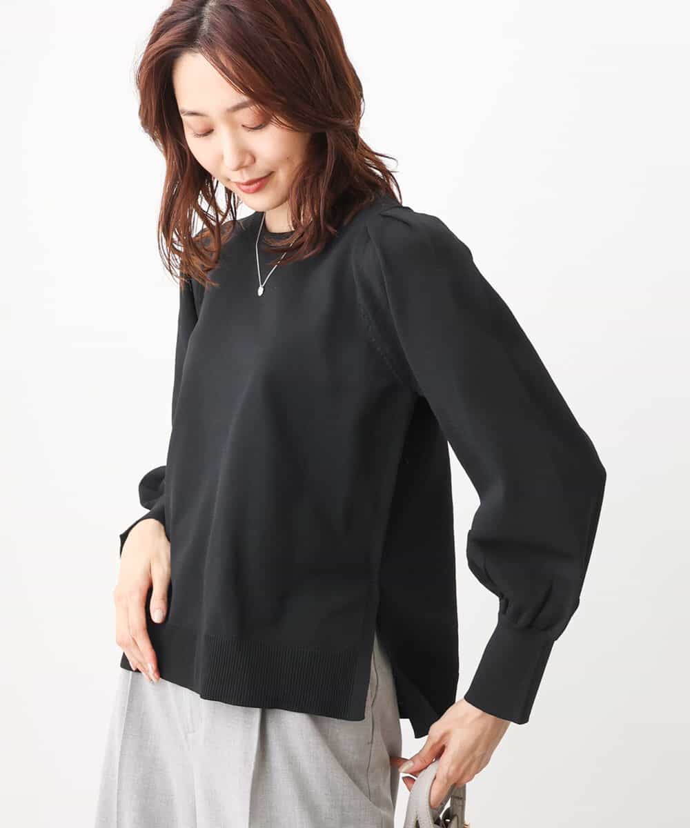 FKFAV55120 MK MICHEL KLEIN(MK ミッシェルクラン) ボリュームスリーブニット/洗える ブラック
