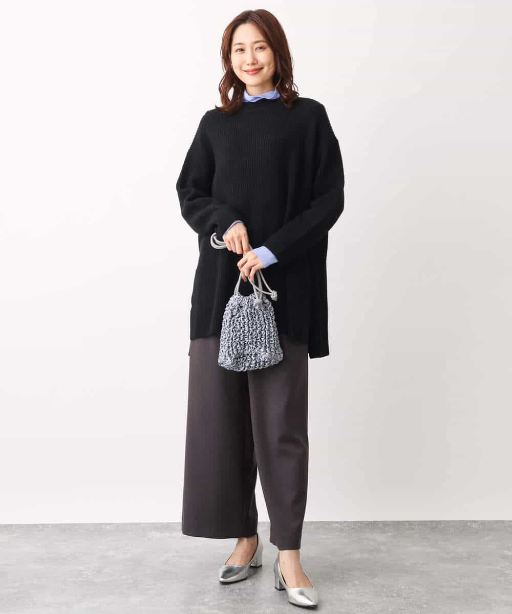 FKFAV56160 MK MICHEL KLEIN(MK ミッシェルクラン) オーバーサイズニットプルオーバー/洗える ベージュ