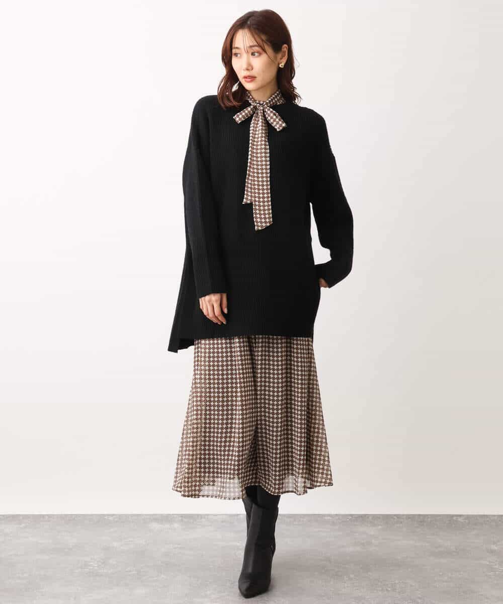 FKFAV56160 MK MICHEL KLEIN(MK ミッシェルクラン) オーバーサイズニットプルオーバー/洗える ベージュ