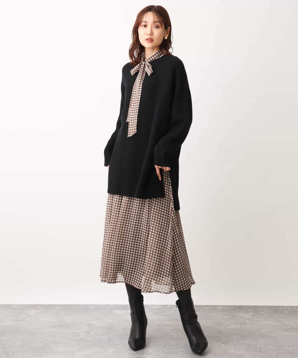 FKFAV56160 MK MICHEL KLEIN(MK ミッシェルクラン) オーバーサイズニットプルオーバー/洗える ベージュ