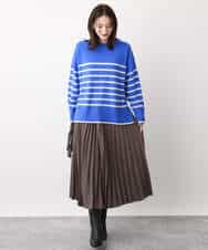 FKFAV57140 MK MICHEL KLEIN(MK ミッシェルクラン) airwoolパネルボーダーカラーニット ピンク
