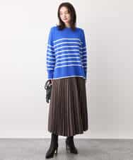 FKFAV57140 MK MICHEL KLEIN(MK ミッシェルクラン) airwoolパネルボーダーカラーニット ピンク
