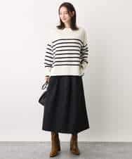 FKFAV57140 MK MICHEL KLEIN(MK ミッシェルクラン) airwoolパネルボーダーカラーニット ピンク