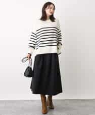 FKFAV57140 MK MICHEL KLEIN(MK ミッシェルクラン) airwoolパネルボーダーカラーニット ピンク