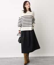 FKFAV57140 MK MICHEL KLEIN(MK ミッシェルクラン) airwoolパネルボーダーカラーニット ピンク