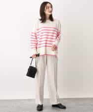 FKFAV57140 MK MICHEL KLEIN(MK ミッシェルクラン) airwoolパネルボーダーカラーニット ピンク