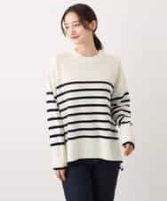 FKFAV57140 MK MICHEL KLEIN(MK ミッシェルクラン) airwoolパネルボーダーカラーニット ピンク