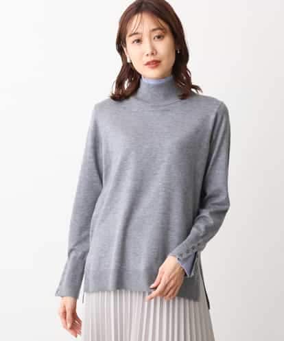 FKFAV58120 MK MICHEL KLEIN カラー配色デザインハイゲージニット/洗える