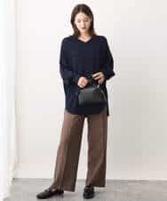 FKFAV60130 MK MICHEL KLEIN(MK ミッシェルクラン) Vネックニットチュニック/洗える ベージュ