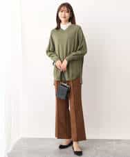 FKFAV60130 MK MICHEL KLEIN(MK ミッシェルクラン) Vネックニットチュニック/洗える ベージュ