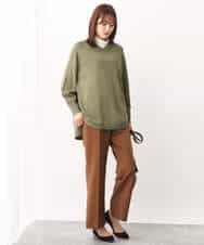 FKFAV60130 MK MICHEL KLEIN(MK ミッシェルクラン) Vネックニットチュニック/洗える ベージュ