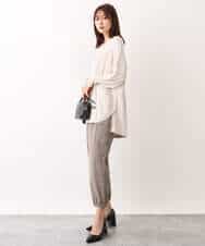 FKFAV60130 MK MICHEL KLEIN(MK ミッシェルクラン) Vネックニットチュニック/洗える ベージュ
