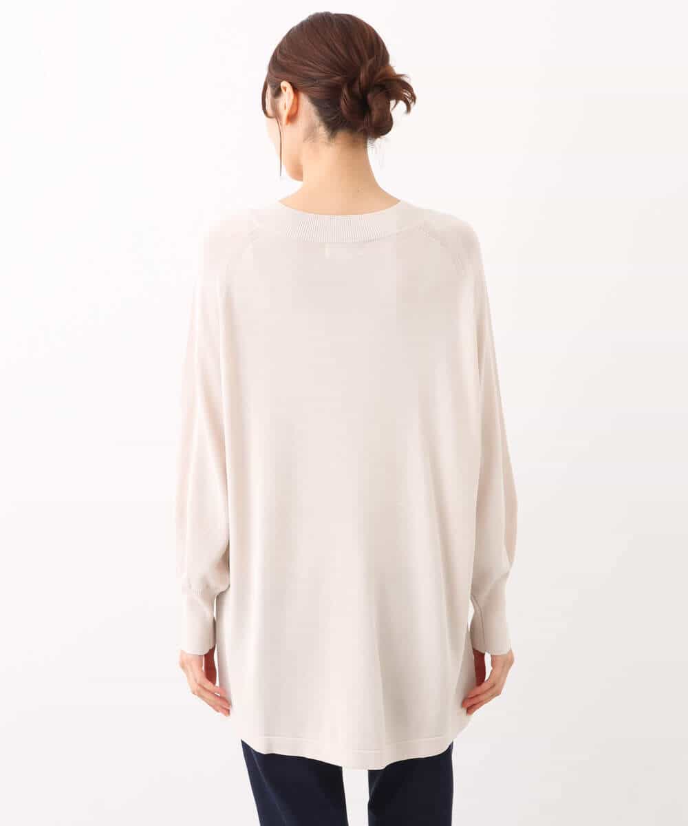FKFAV60130 MK MICHEL KLEIN(MK ミッシェルクラン) Vネックニットチュニック/洗える ベージュ